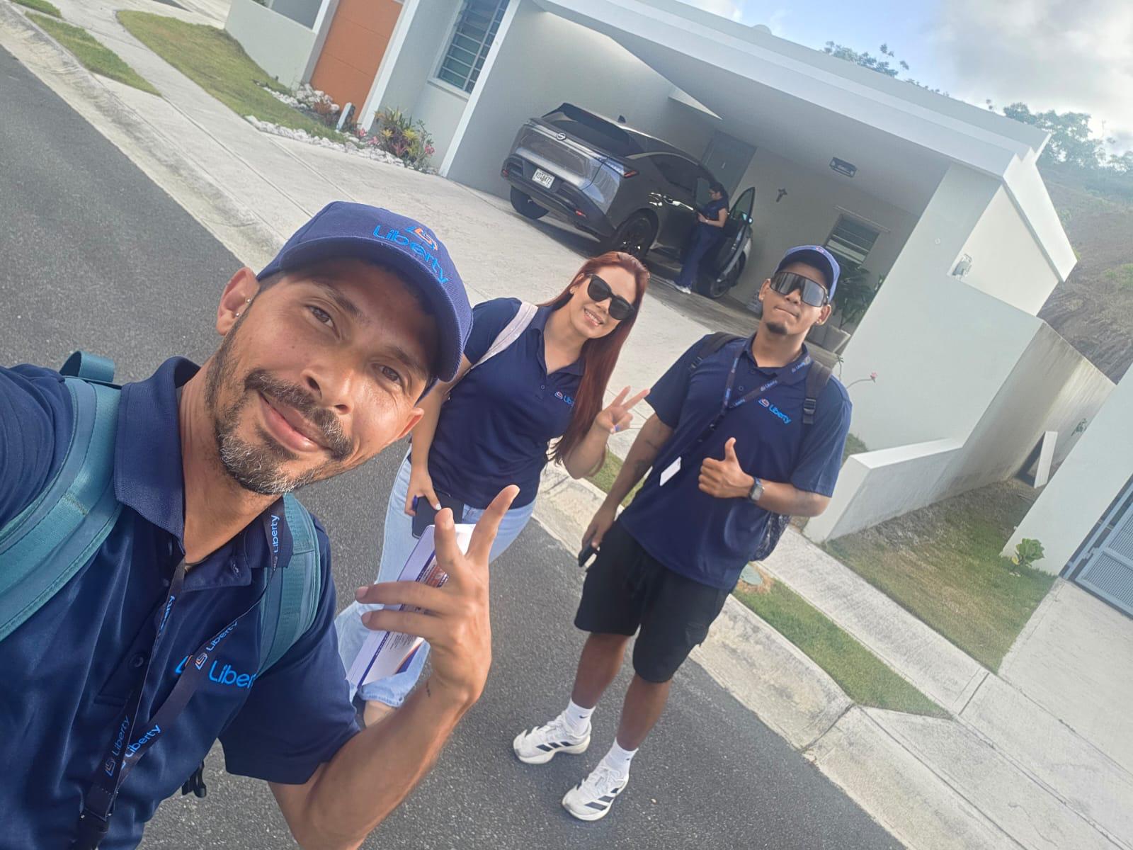 Sellers working a residential neighborhood together